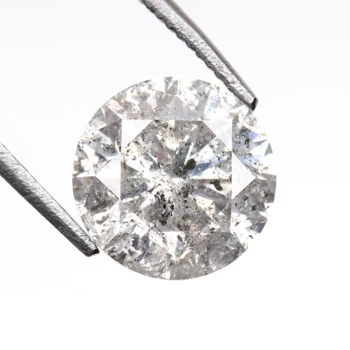 salt and pepper round brilliant cut diamond