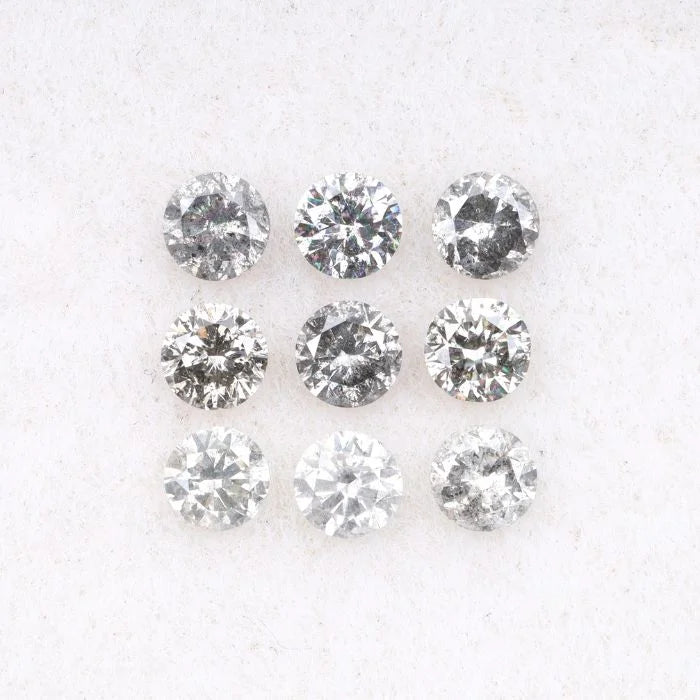 1.60 MM Salt & Pepper Round Brilliant Cut Melee Diamond