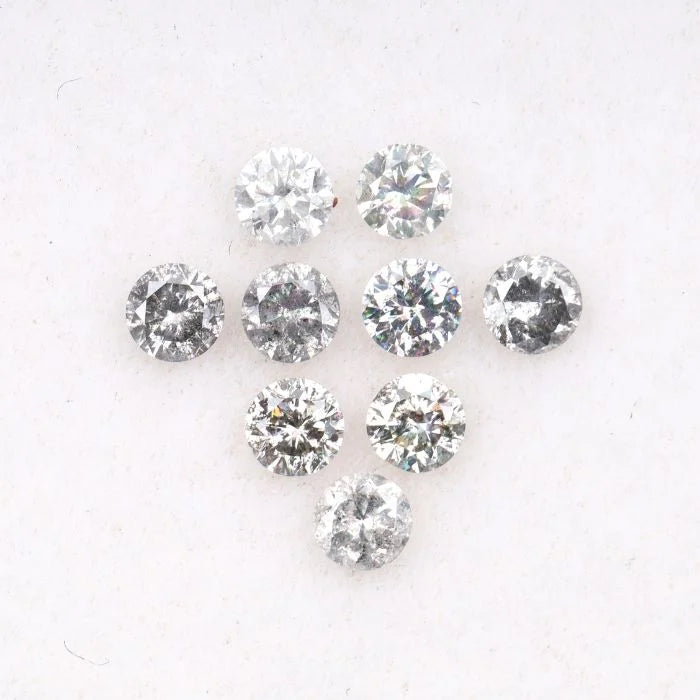 1.60 MM Salt & Pepper Round Brilliant Cut Melee Diamond