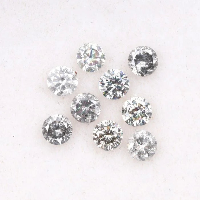 1.60 MM Salt & Pepper Round Brilliant Cut Melee Diamond
