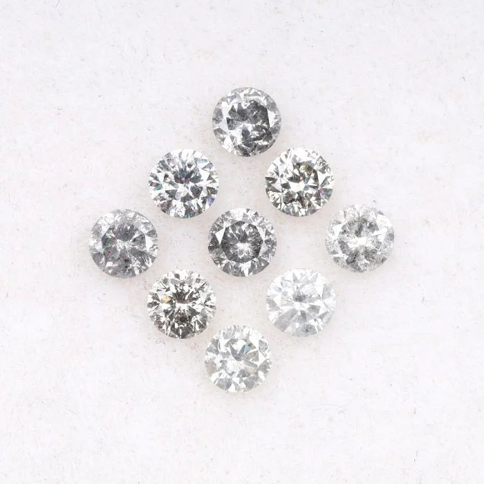 1.60 MM Salt & Pepper Round Brilliant Cut Melee Diamond
