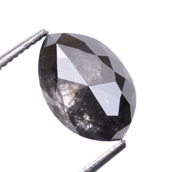 1.61 CT Marquise Cut Loose Natural Salt And Pepper Diamond - Minimal Carbon