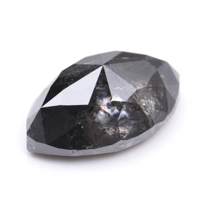 1.61 CT Marquise Cut Loose Natural Salt And Pepper Diamond - Minimal Carbon
