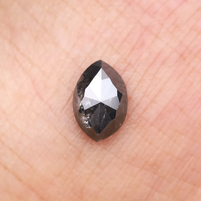 1.61 CT Marquise Cut Loose Natural Salt And Pepper Diamond - Minimal Carbon