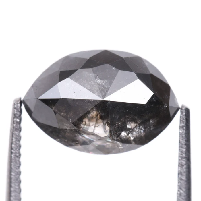 1.61 CT Marquise Cut Loose Natural Salt And Pepper Diamond - Minimal Carbon