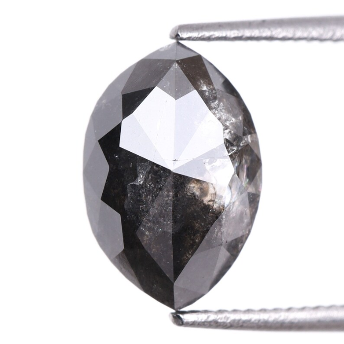 marquise cut salt and pepper diamond