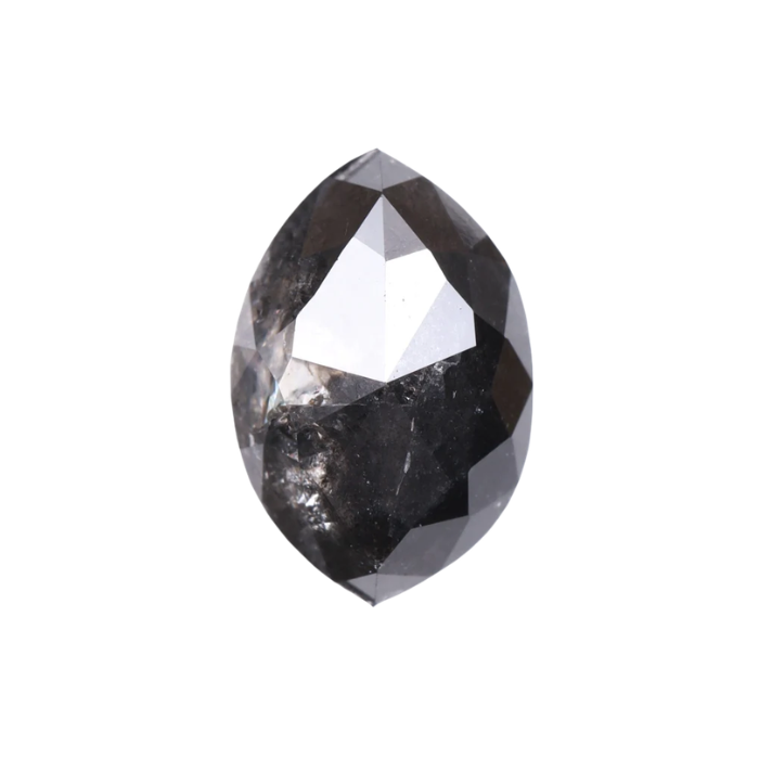1.61 CT Marquise Cut Natural Salt And Pepper Diamond - Minimal Carbon