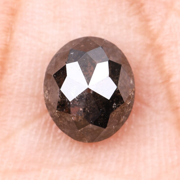 1.63 CT Oval Cut Natural Earth Mined Salt And Pepper Diamond