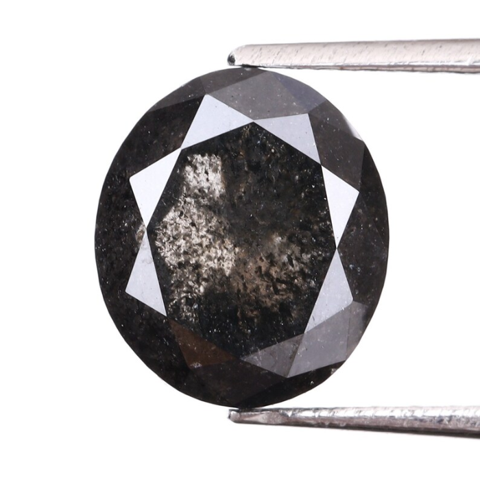 1.63 CT Oval Cut Natural Earth Mined Salt And Pepper Diamond