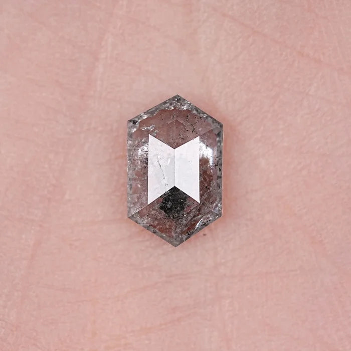 1.64 CT, Hexagon Cut Salt & Pepper Diamond Loose