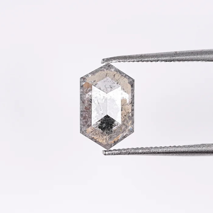 1.64 CT, Hexagon Cut Salt & Pepper Diamond Loose