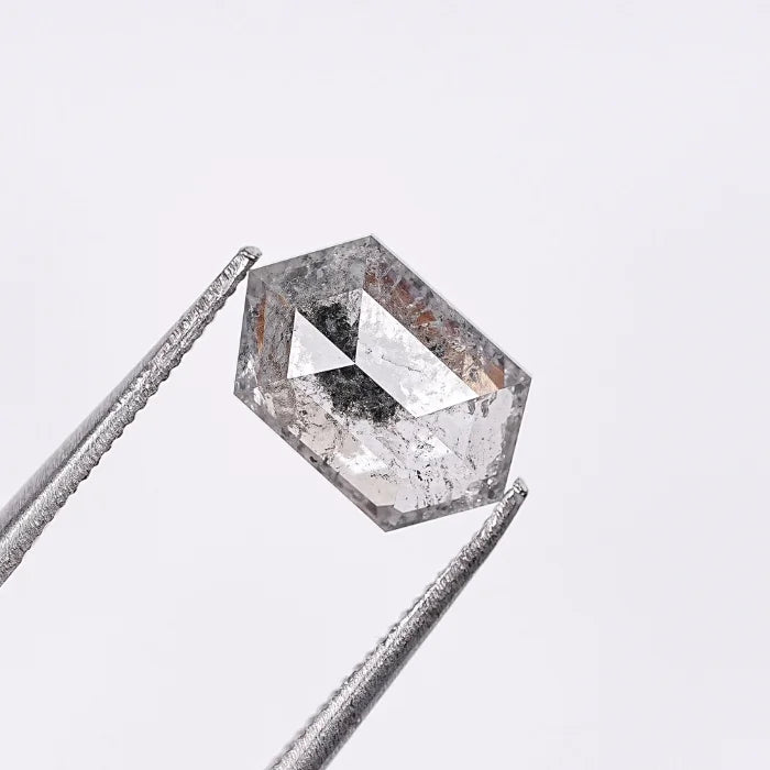 1.64 CT, Hexagon Cut Salt & Pepper Diamond Loose