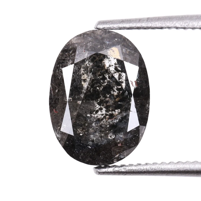 1.65 CT Oval Cut Salt and Pepper Natural Loose Diamond