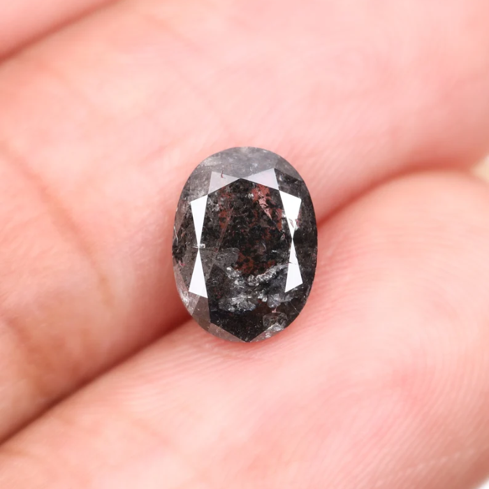 1.65 CT Oval Cut Salt and Pepper Natural Loose Diamond