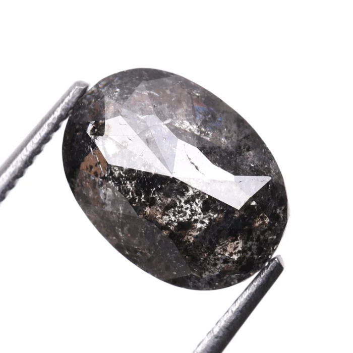 1.65 CT Oval Cut Salt and Pepper Natural Loose Diamond