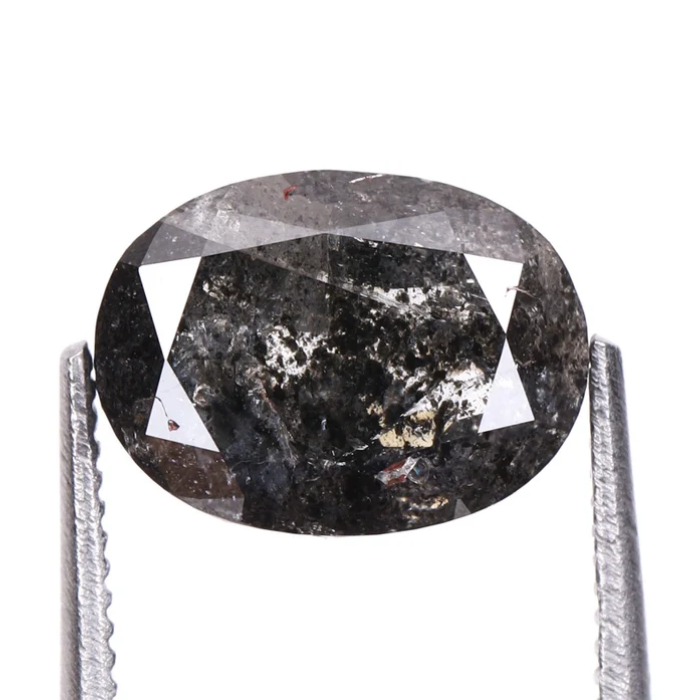 1.65 CT Oval Cut Salt and Pepper Natural Loose Diamond