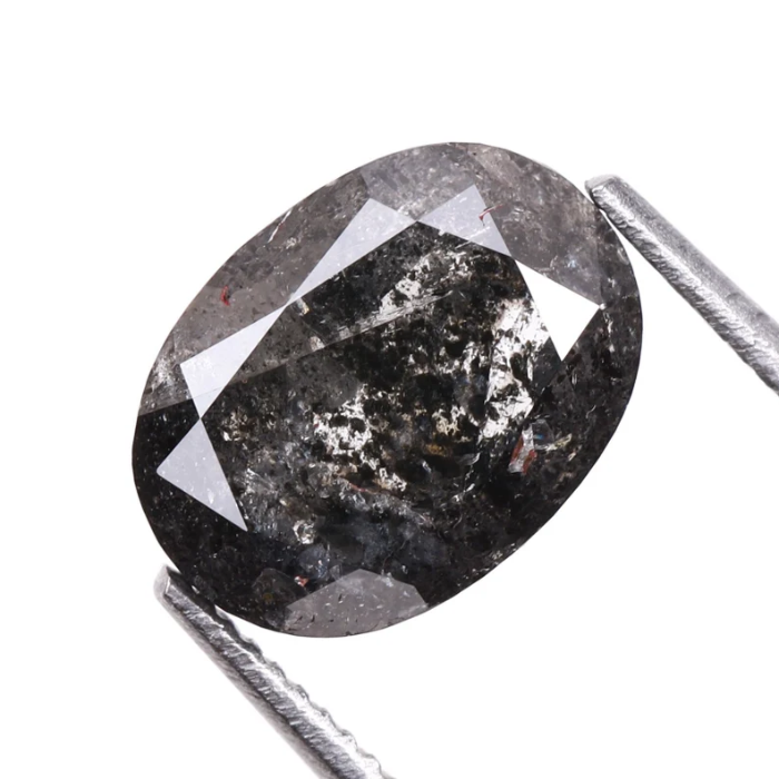 1.65 CT Oval Cut Salt and Pepper Natural Loose Diamond