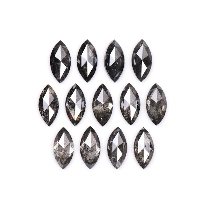 Marquise Cut Natural Salt And Pepper Diamond