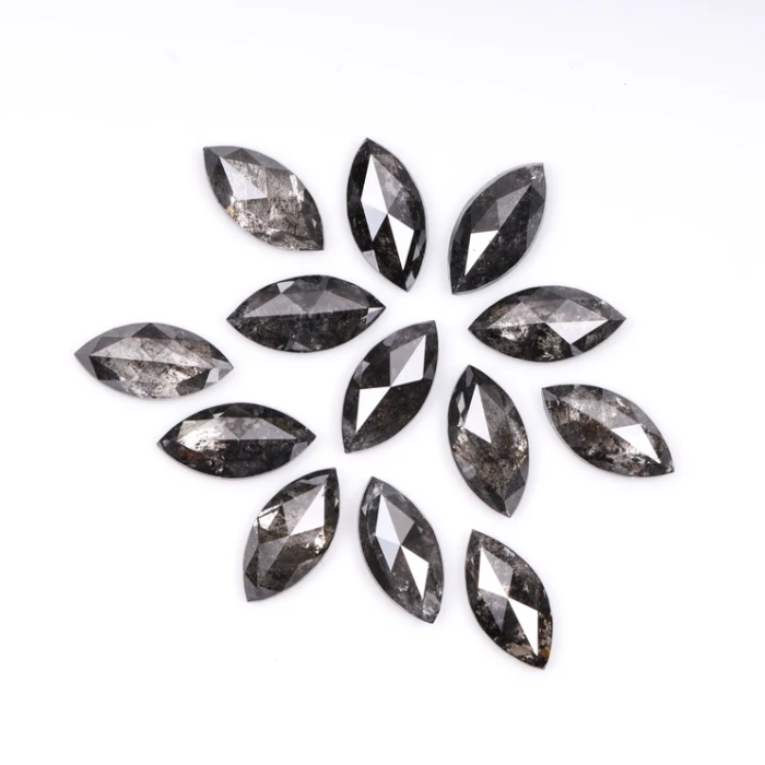 Marquise Cut Natural Salt And Pepper Diamond