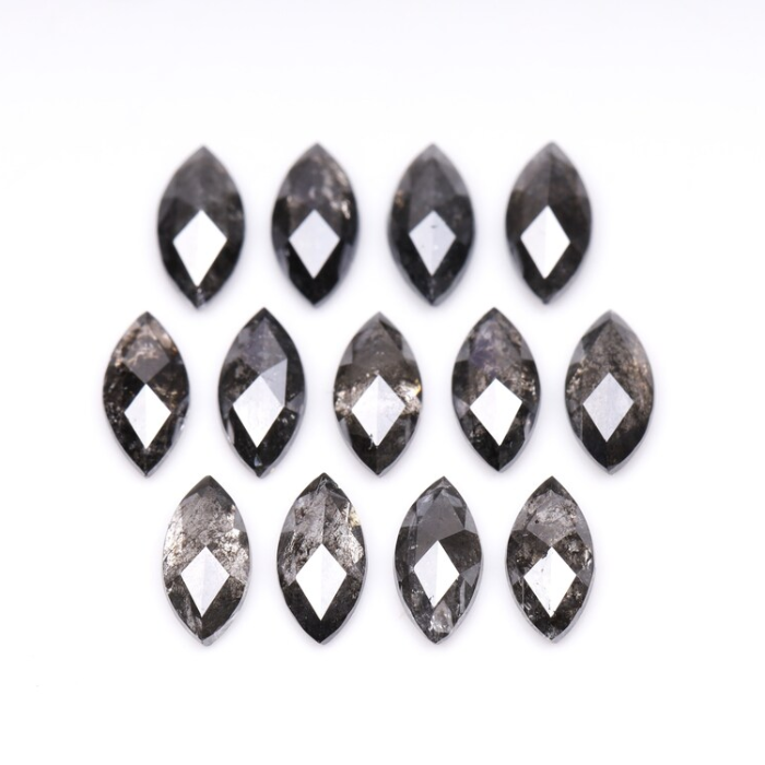 Marquise Cut Natural Salt And Pepper Diamond