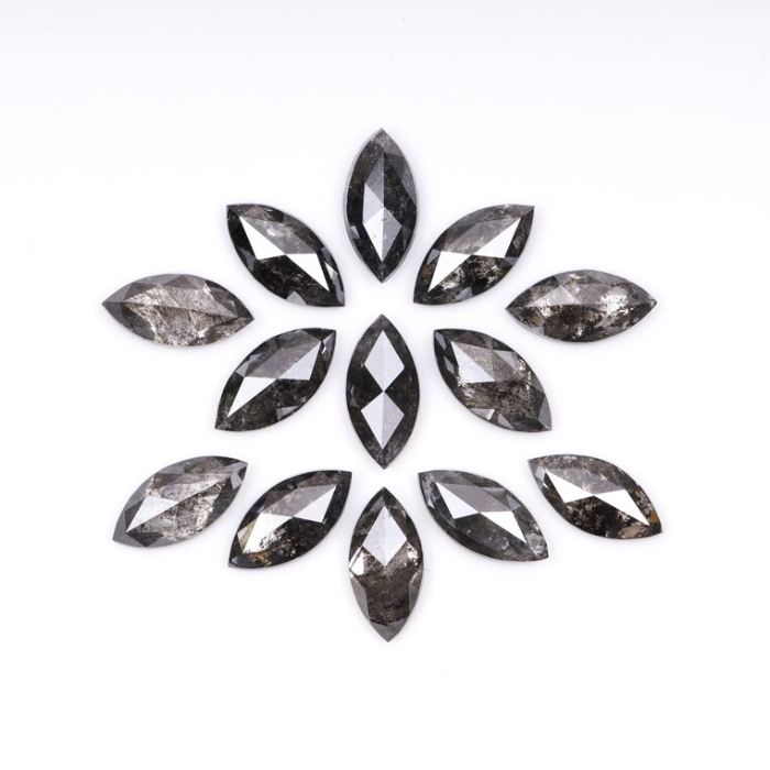 Marquise Cut Natural Salt And Pepper Diamond