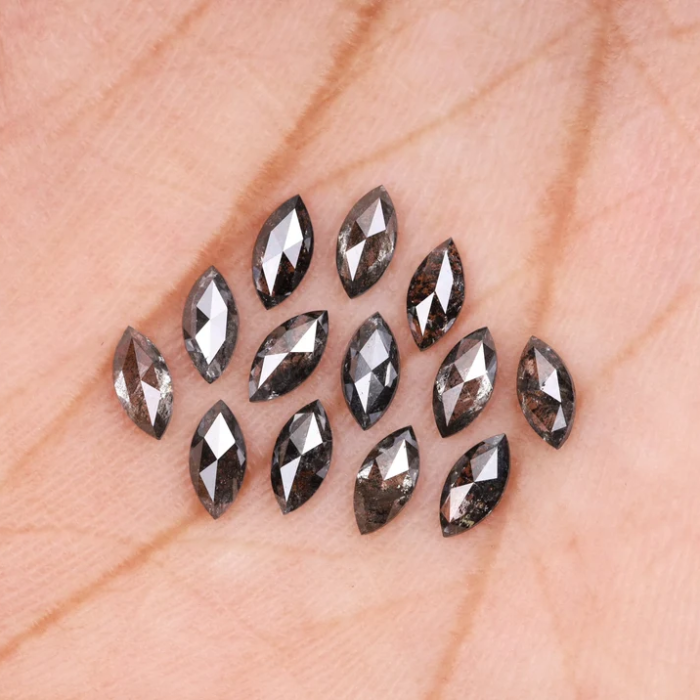Marquise Cut Natural Salt And Pepper Diamond