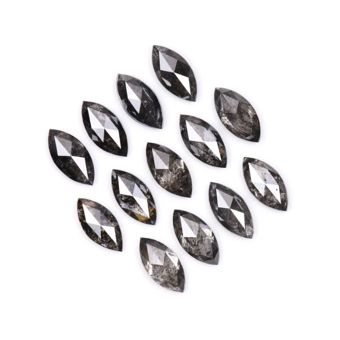 Marquise Cut Natural Salt And Pepper Diamond