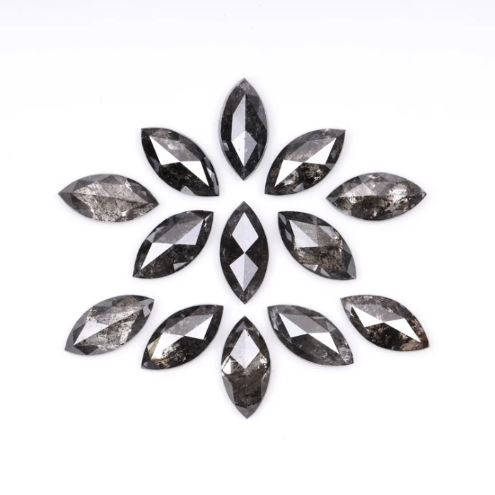 Marquise Cut Natural Salt And Pepper Diamond
