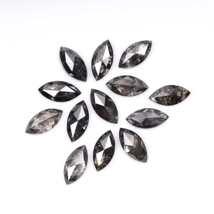 Marquise Cut Natural Salt And Pepper Diamond