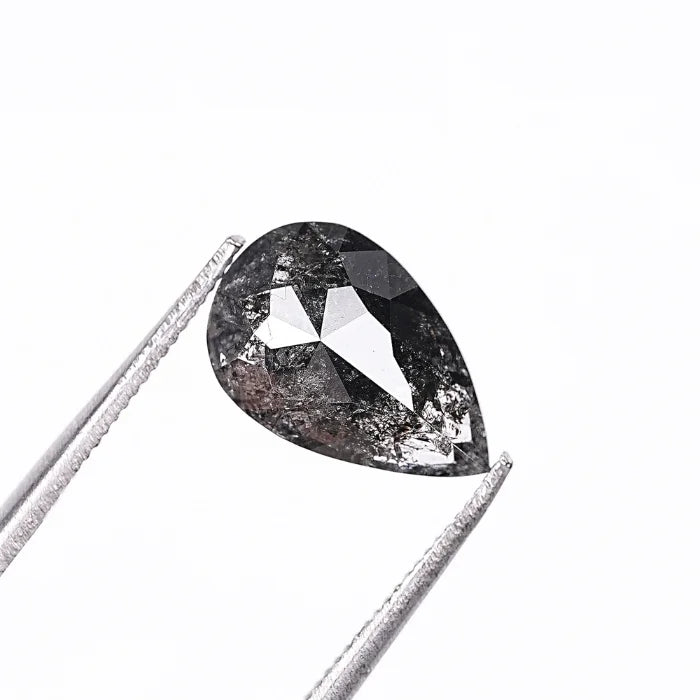 1.70 CT, Pear Cut Salt & Pepper Loose Diamond