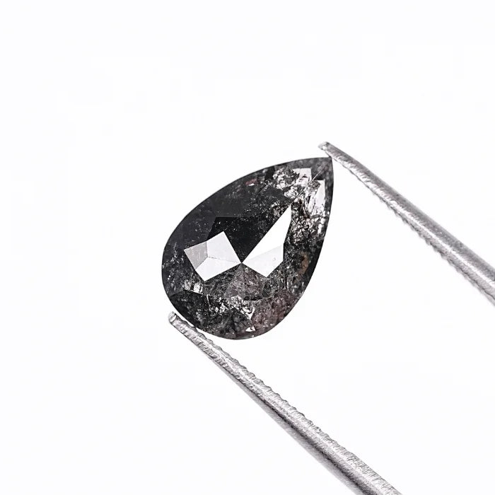 1.70 CT, Pear Cut Salt & Pepper Loose Diamond