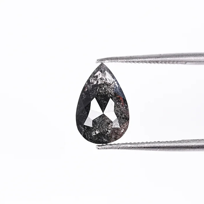 1.70 CT, Pear Cut Salt & Pepper Loose Diamond