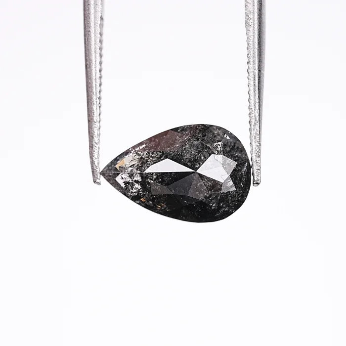 1.70 CT, Pear Cut Salt & Pepper Loose Diamond