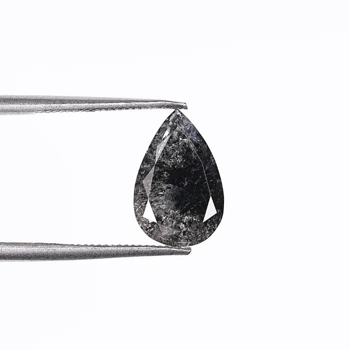 1.70 CT, Pear Cut Salt & Pepper Loose Diamond
