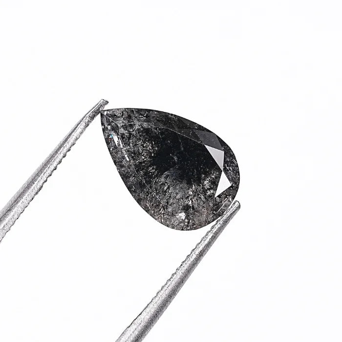 1.70 CT, Pear Cut Salt & Pepper Loose Diamond