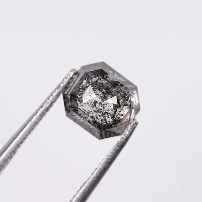 1.71 CT, Emerald Shape Natural Salt & Pepper Diamond Loose