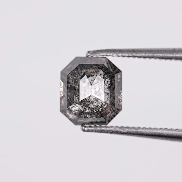 1.71 CT, Emerald Shape Natural Salt & Pepper Diamond Loose