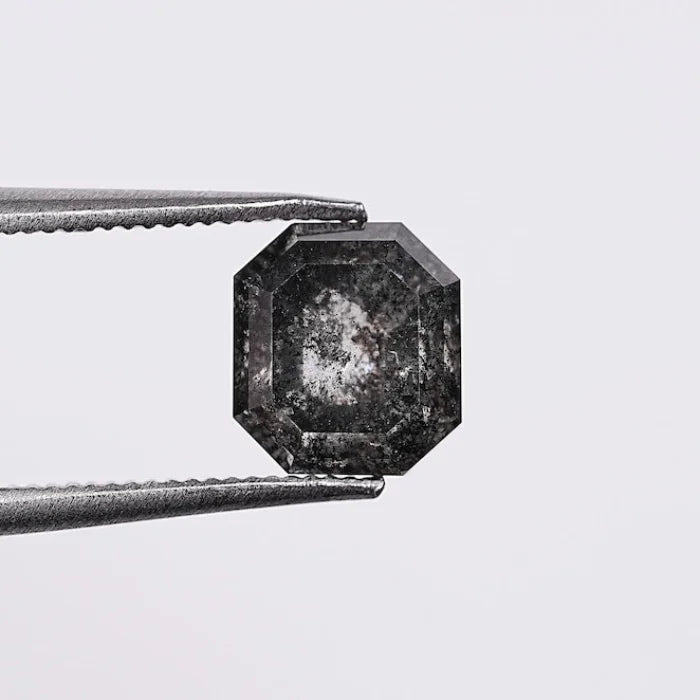 1.71 CT, Emerald Shape Natural Salt & Pepper Diamond Loose