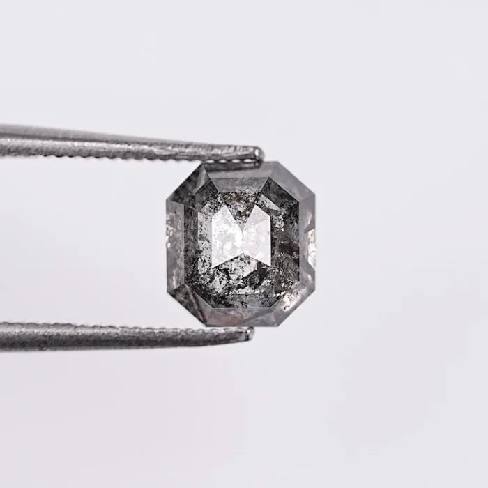 1.71 CT, Emerald Shape Natural Salt & Pepper Diamond Loose