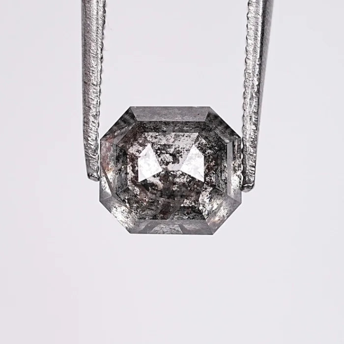 1.71 CT, Emerald Shape Natural Salt & Pepper Diamond Loose