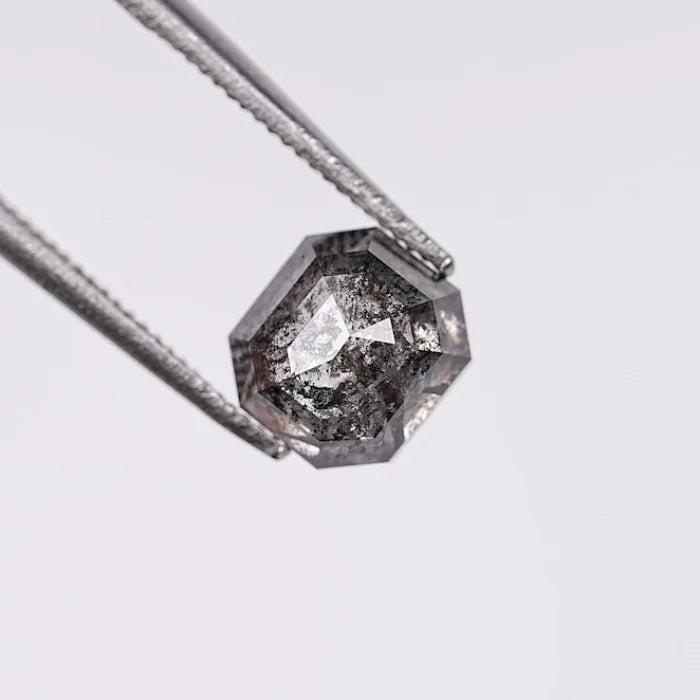 1.71 CT, Emerald Shape Natural Salt & Pepper Diamond Loose