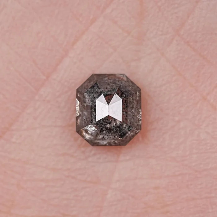 1.71 CT, Emerald Shape Natural Salt & Pepper Diamond Loose