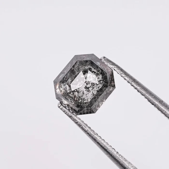 1.71 CT, Emerald Shape Natural Salt & Pepper Diamond Loose