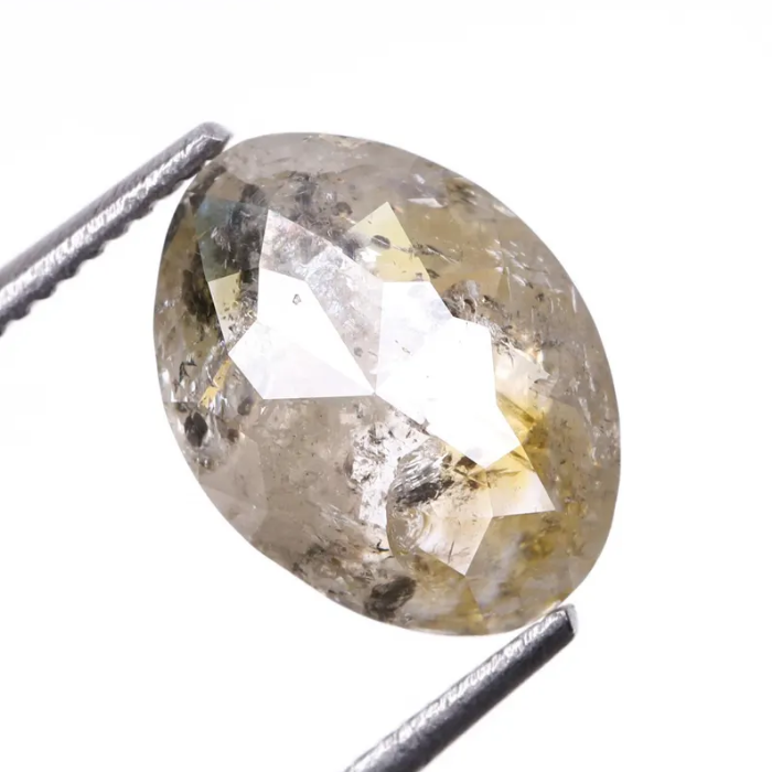 1.73 CT Oval Cut Salt and Pepper Natural Loose Diamond - Minimal Carbon