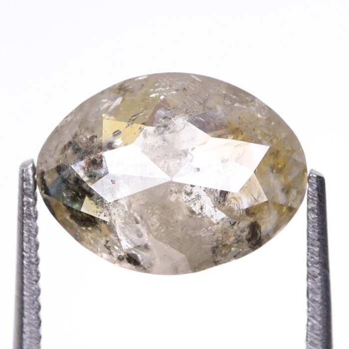 1.73 CT Oval Cut Salt and Pepper Natural Loose Diamond - Minimal Carbon
