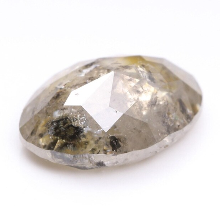1.73 CT Oval Cut Salt and Pepper Natural Loose Diamond - Minimal Carbon