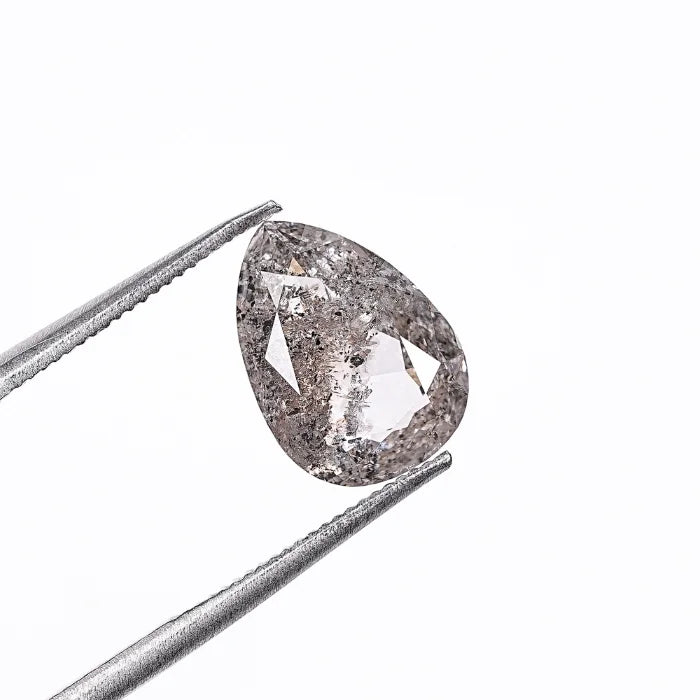 1.75 CT Pear Shape Natural Salt & Pepper Loose Diamond
