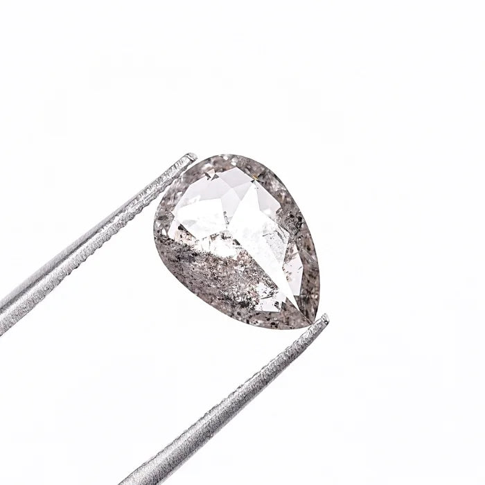 1.75 CT Pear Shape Natural Salt & Pepper Loose Diamond