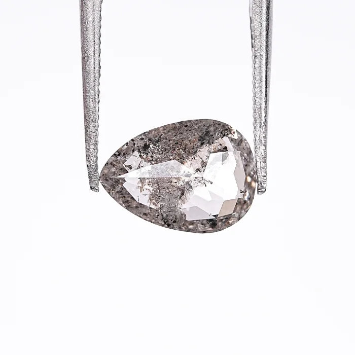 1.75 CT Pear Shape Natural Salt & Pepper Loose Diamond