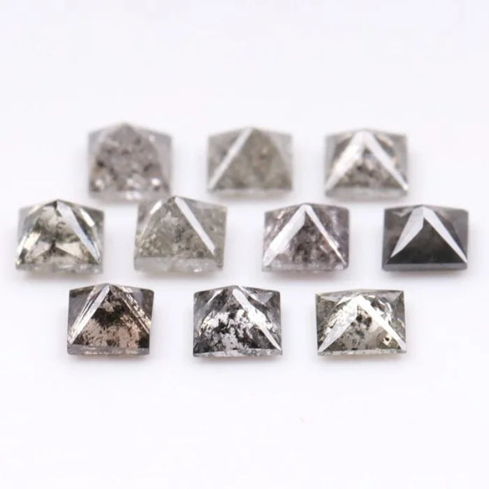 1.75 MM Princess Cut Salt And Pepper Melee Diamond